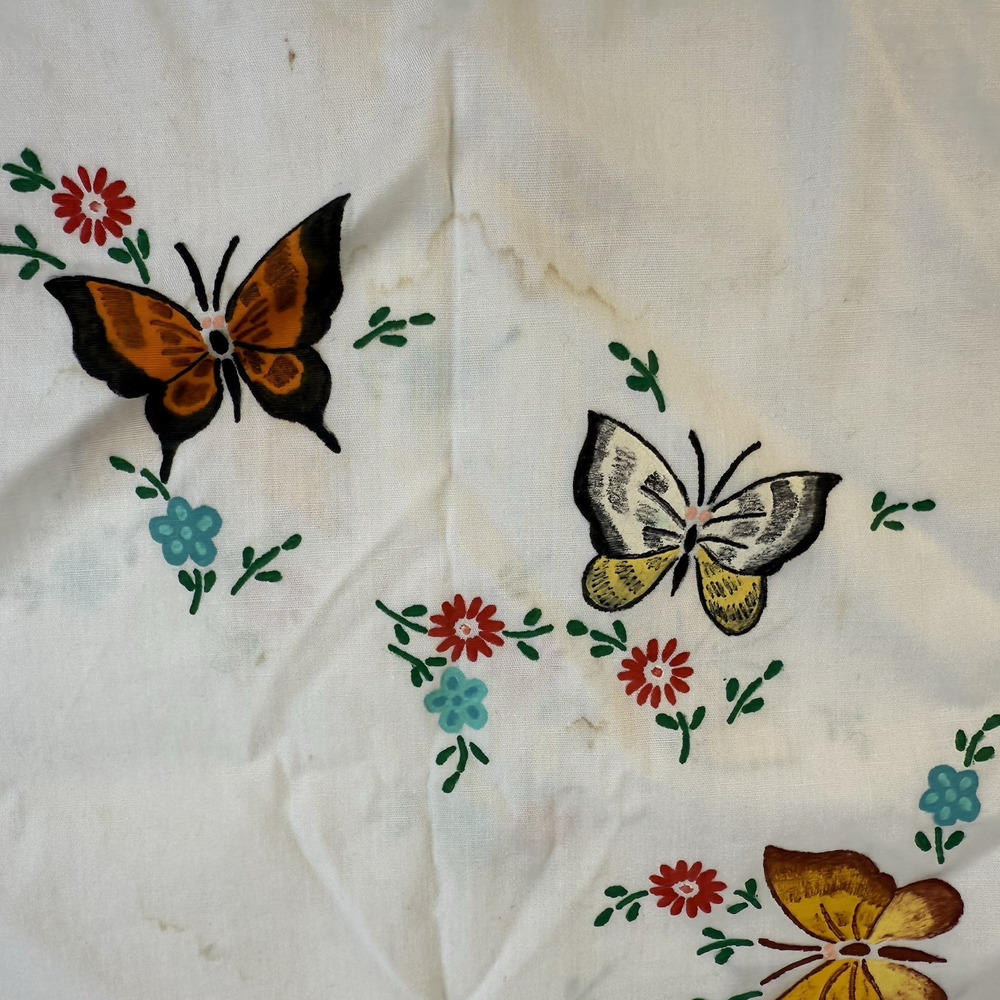 Vintage Lot of 2 Handpainted Hand Stitched Embrodered Table Runners Scarf - Picture 7 of 10